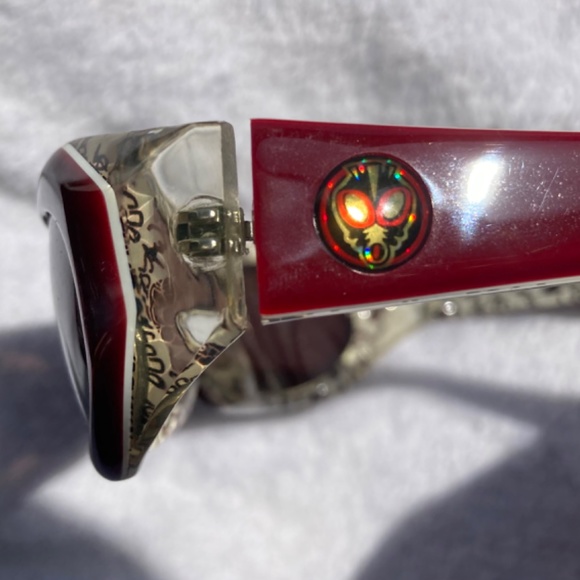 BlackFlys Red/ burgundy Acetate Pattern Sunglasses - Unisex - Picture 3 of 8